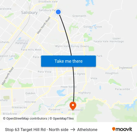 Stop 63 Target Hill Rd - North side to Athelstone map