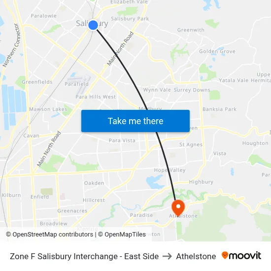 Zone F Salisbury Interchange - East Side to Athelstone map