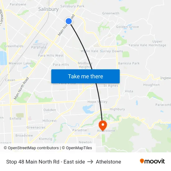 Stop 48 Main North Rd - East side to Athelstone map