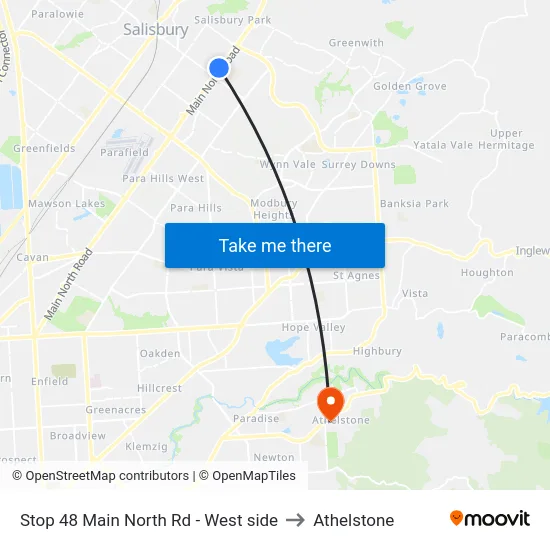 Stop 48 Main North Rd - West side to Athelstone map