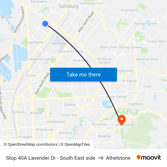 Stop 40A Lavender Dr - South East side to Athelstone map