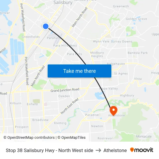 Stop 38 Salisbury Hwy - North West side to Athelstone map