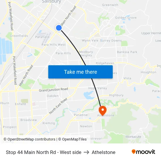 Stop 44 Main North Rd - West side to Athelstone map
