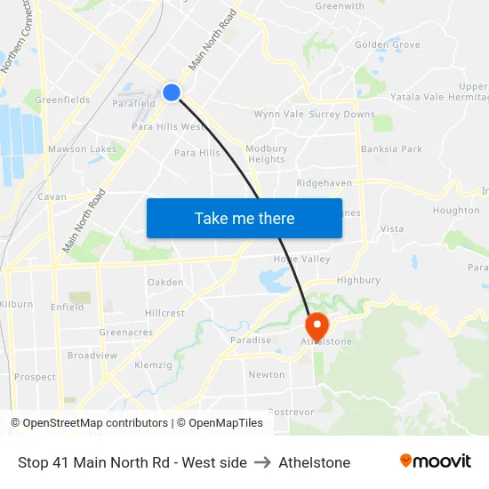 Stop 41 Main North Rd - West side to Athelstone map