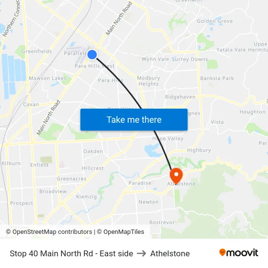 Stop 40 Main North Rd - East side to Athelstone map