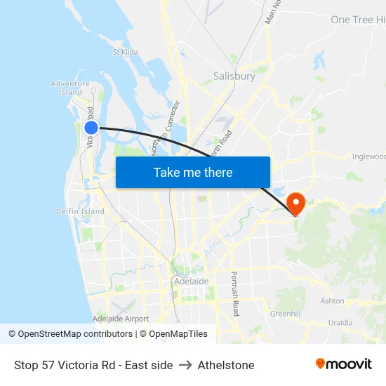 Stop 57 Victoria Rd - East side to Athelstone map