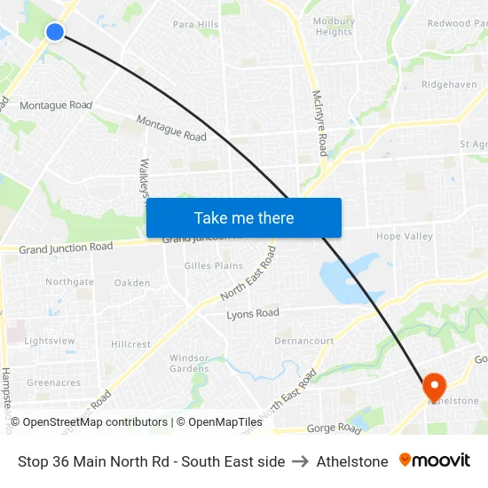 Stop 36 Main North Rd - South East side to Athelstone map