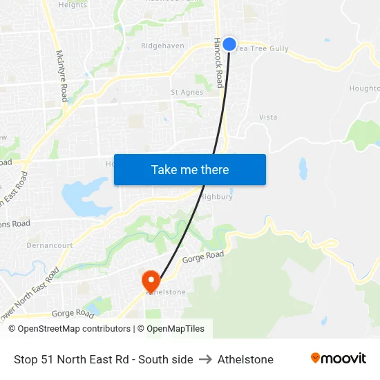 Stop 51 North East Rd - South side to Athelstone map