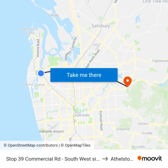 Stop 39 Commercial Rd - South West side to Athelstone map