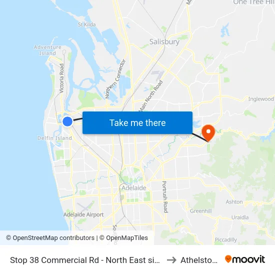 Stop 38 Commercial Rd - North East side to Athelstone map