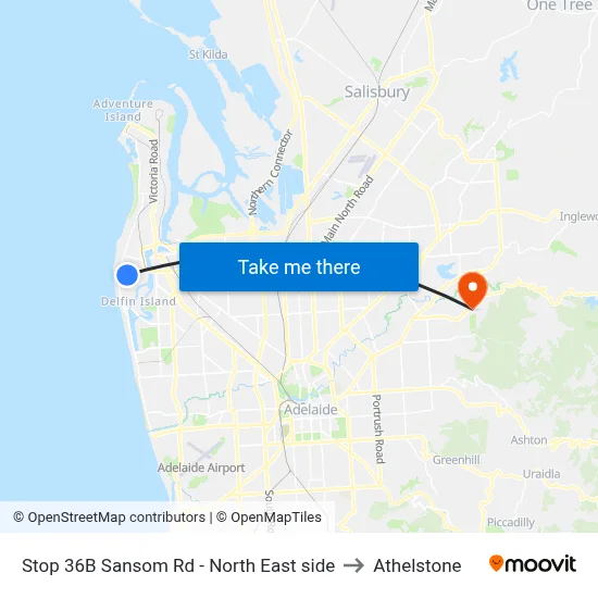 Stop 36B Sansom Rd - North East side to Athelstone map