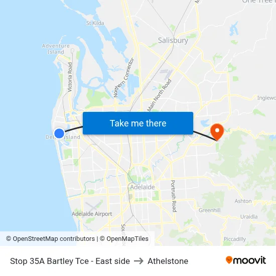 Stop 35A Bartley Tce - East side to Athelstone map