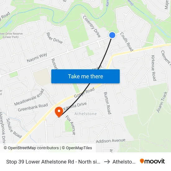 Stop 39 Lower Athelstone Rd - North side to Athelstone map
