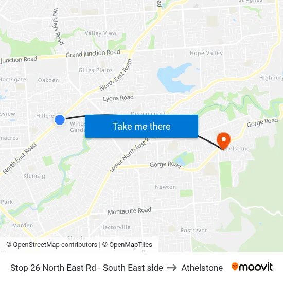 Stop 26 North East Rd - South East side to Athelstone map