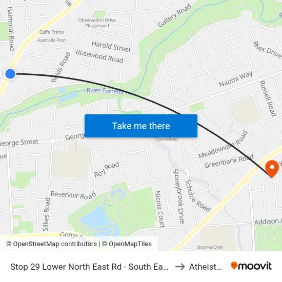 Stop 29 Lower North East Rd - South East side to Athelstone map