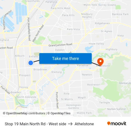 Stop 19 Main North Rd - West side to Athelstone map