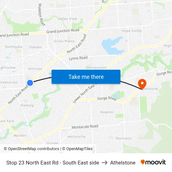Stop 23 North East Rd - South East side to Athelstone map