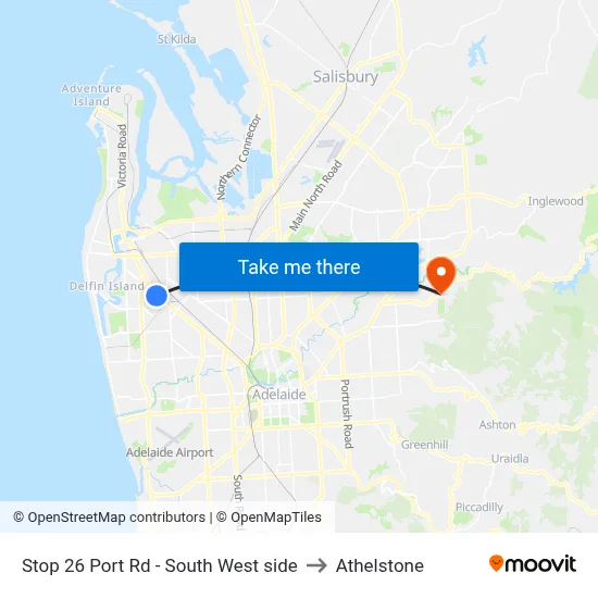 Stop 26 Port Rd - South West side to Athelstone map