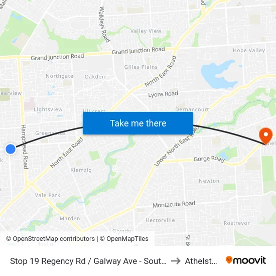 Stop 19 Regency Rd / Galway Ave - South side to Athelstone map