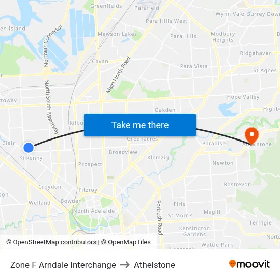 Zone F Arndale Interchange to Athelstone map