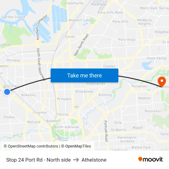 Stop 24 Port Rd - North side to Athelstone map