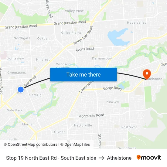 Stop 19 North East Rd - South East side to Athelstone map