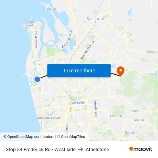 Stop 34 Frederick Rd - West side to Athelstone map