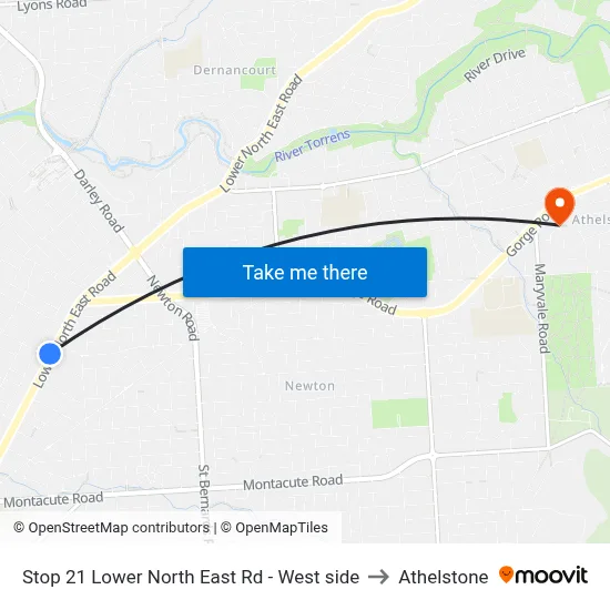 Stop 21 Lower North East Rd - West side to Athelstone map