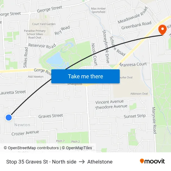 Stop 35 Graves St - North side to Athelstone map