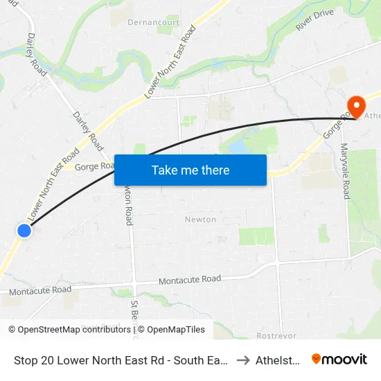 Stop 20 Lower North East Rd - South East side to Athelstone map