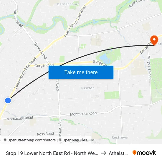 Stop 19 Lower North East Rd - North West side to Athelstone map