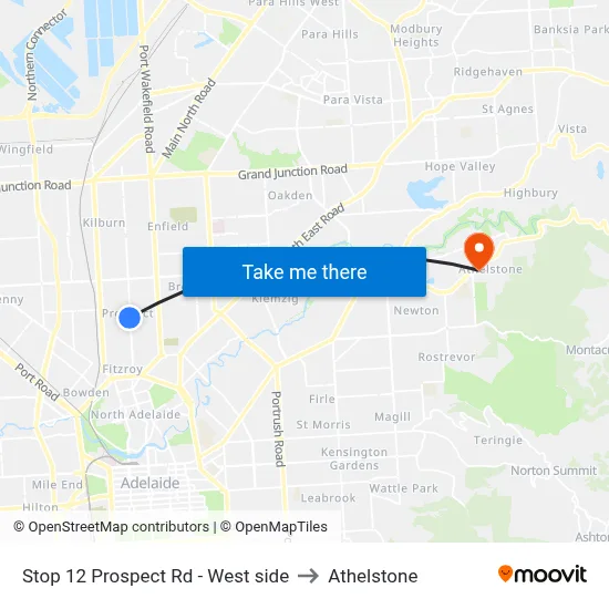 Stop 12 Prospect Rd - West side to Athelstone map