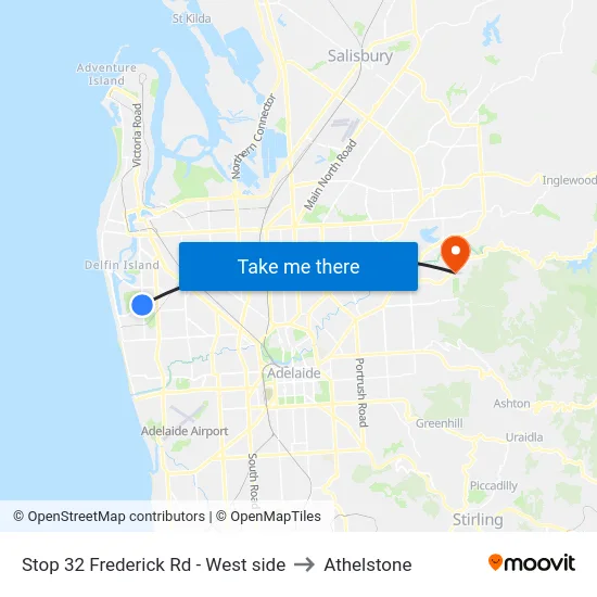 Stop 32 Frederick Rd - West side to Athelstone map