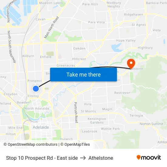 Stop 10 Prospect Rd - East side to Athelstone map