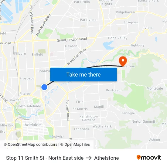 Stop 11 Smith St - North East side to Athelstone map