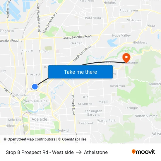 Stop 8 Prospect Rd - West side to Athelstone map