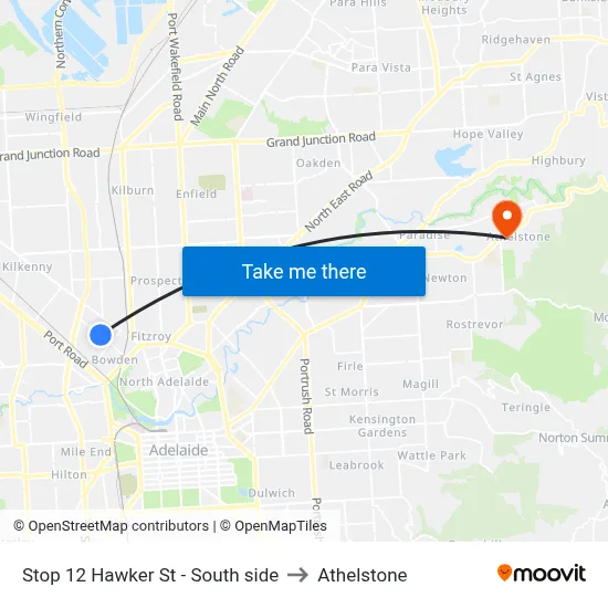Stop 12 Hawker St - South side to Athelstone map