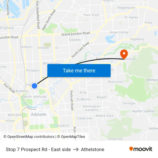 Stop 7 Prospect Rd - East side to Athelstone map