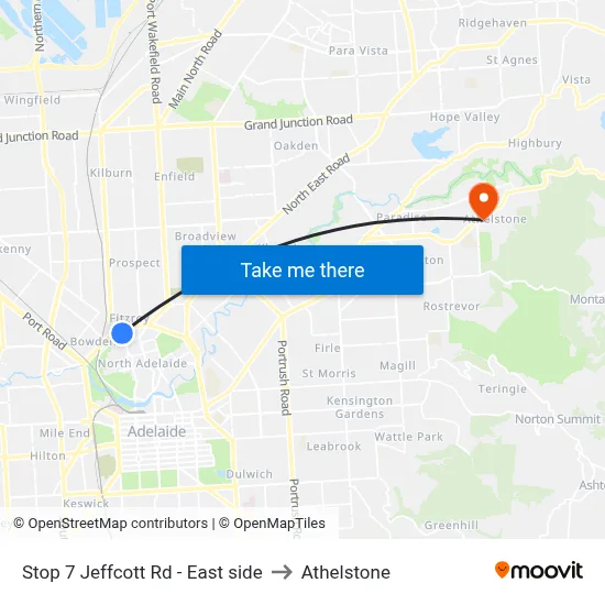 Stop 7 Jeffcott Rd - East side to Athelstone map