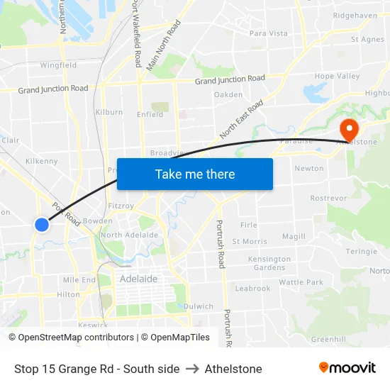 Stop 15 Grange Rd - South side to Athelstone map