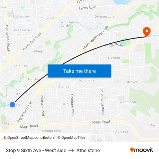 Stop 9 Sixth Ave - West side to Athelstone map