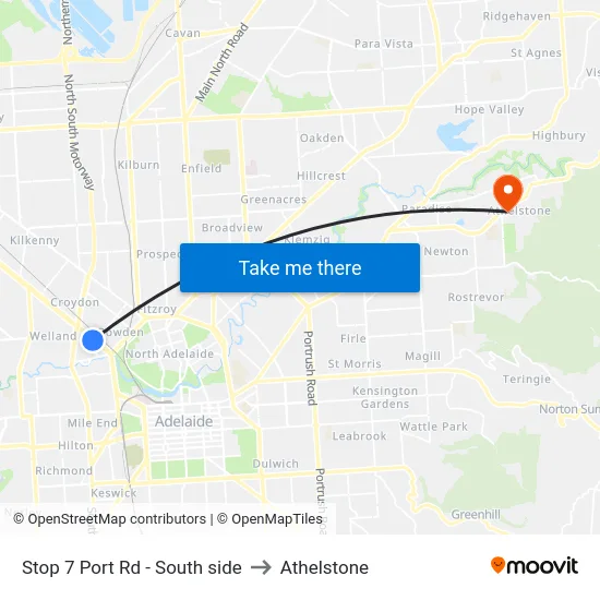 Stop 7 Port Rd - South side to Athelstone map