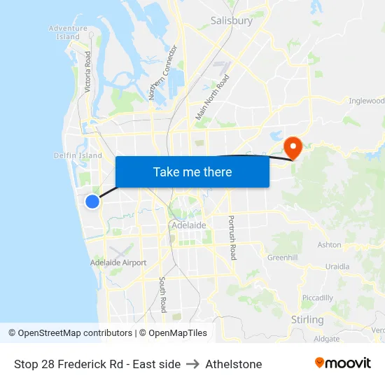 Stop 28 Frederick Rd - East side to Athelstone map