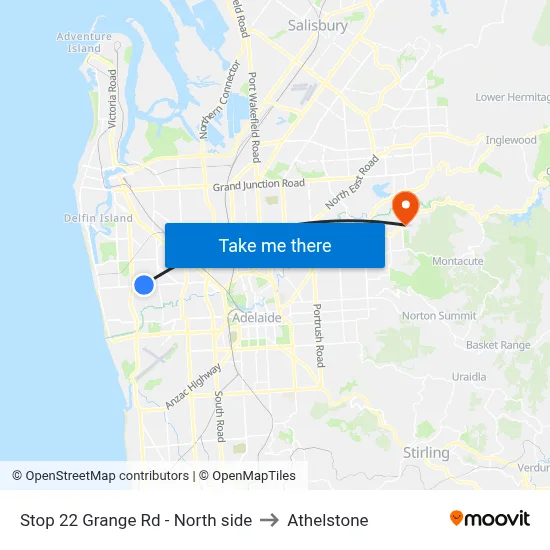 Stop 22 Grange Rd - North side to Athelstone map