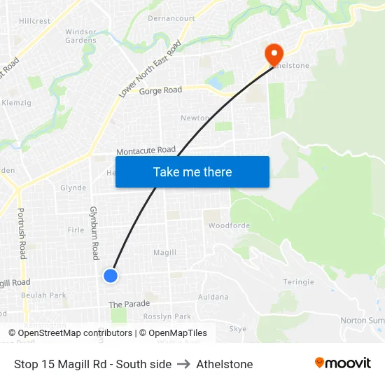 Stop 15 Magill Rd - South side to Athelstone map