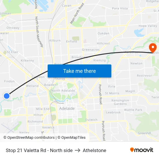 Stop 21 Valetta Rd - North side to Athelstone map