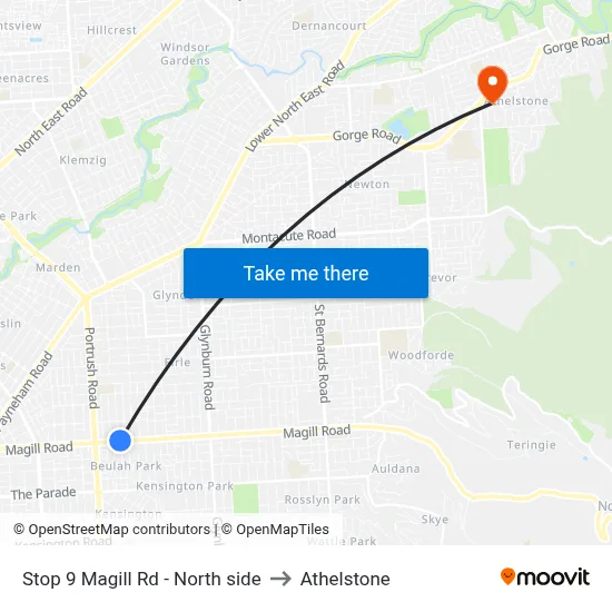 Stop 9 Magill Rd - North side to Athelstone map