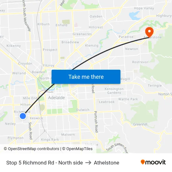Stop 5 Richmond Rd - North side to Athelstone map
