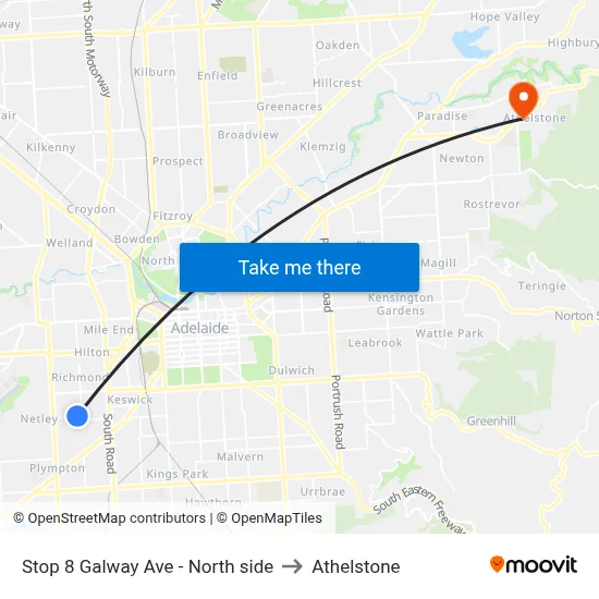 Stop 8 Galway Ave - North side to Athelstone map