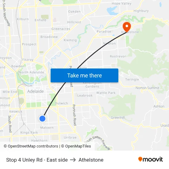 Stop 4 Unley Rd - East side to Athelstone map